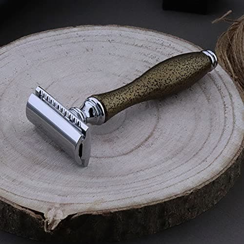 Haryali London, 5 pcs Shaving Kit for Men – Synthetic Silvertip Shaving Brush Set with Double Edge Razor, Shaving Stand, Shaving Soap & Shaving Bowl - Classic Wet Shaving Set - Gold — view 3