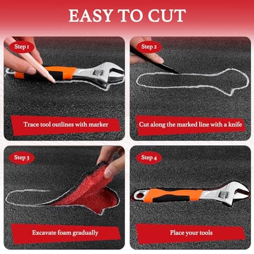 2PCS Foam Sheet Easy Cut to Fit For Tool Box Organizers 40 * 30 * 4cm — view 5