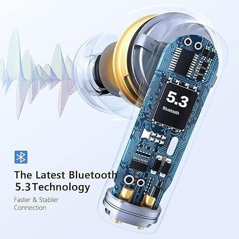 Robosynq Bluetooth 5.3 Wireless Earbuds, 30H Playtime, HiFi Stereo Sound, 4 ENC Noise Cancelling Mic, IPX7 Waterproof, Fast Charge Touch Control In-Ear Wireless Headphones for iPhone/Android/IOS — view 2