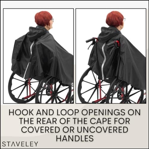 Staveley Wheelchair Rain Cape Poncho Waterproof | Unisex Lightweight Adult Mobility Rain Cape | Protection for Wheelchair & Electric Wheelchair Users — view 4