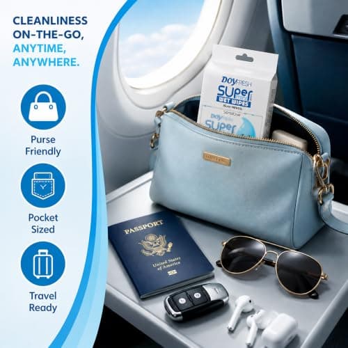 Big Dealz Super Mini Travel Wet Wipes, Sensitive, 8 Pack (64 Wipes), white — view 2