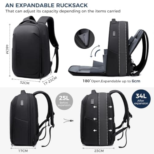 Fenree.geer Expandable Backpack 15.6 Inch,Business Rucksack Travel Backpack — view 4