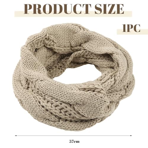Muorruo Scarf for Women, Winter Scarf, Infinity Scarves for Cold Weather, Warm Winter Infinity Circle Loop Scarf Knitted, Thick Winter Infinity Circle Loop Scarf Ribbed Knit — view 2