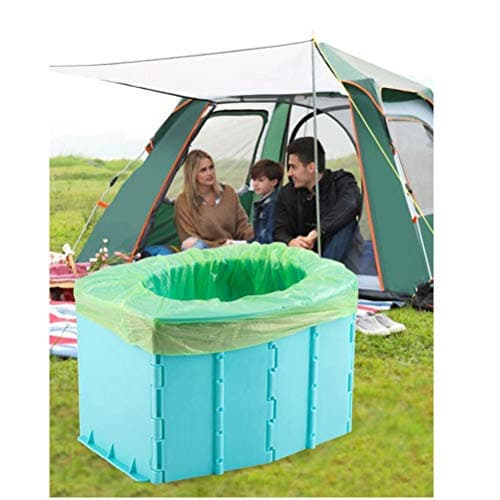 Eleage Folding Commode Toilet Seat Self‑Contained Car Travel Toilet for Kids (Sky-Blue) — view 2