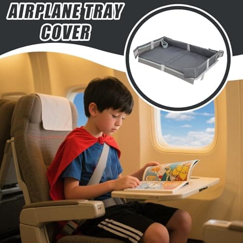 Kids Airplane Tray Table Cover- Portable Toddler Travel Table Tray With Pockets, Foldable Play Space Compact Flying Supplies Snack Desk Children Travel E-ssential Must-Haves For Preschool Vacation — view 4