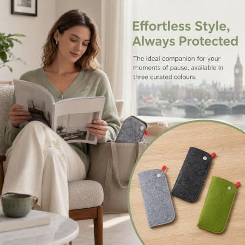 KIPTVO 3Pcs Felt Fabric Flat Slim Eyeglasses Case, Portable Soft Glasses Case for Men Women, Lightweight Sunglasses Pouch, Durable Sunglasses Case for Travel Daily Use — view 5