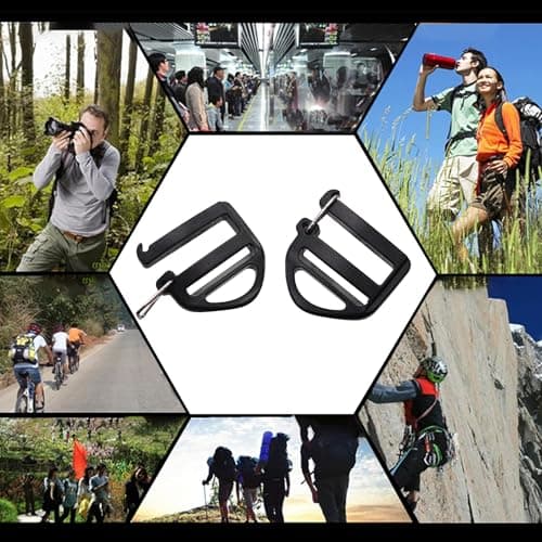 KIMHOME 10Pcs Webbing Clasps, 25 mm Black Adjustable Buckles Plastic Backpack Replacement Parts for Luggage, Strap & Outdoor Gear Repair — view 4