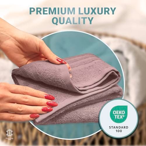 HomeBurg CORE 8-Piece Cotton Towel Set, Value Pack, Absorbent, Lightweight — view 5