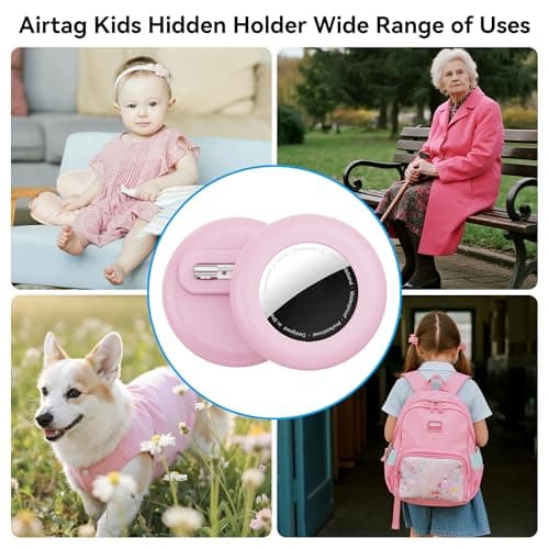 4pack for Apple Airtag Holder Kids, Waterproof Air tag Holder for Kid,Silicone airtag children with Safety Pins for Kids,Elderly,Luggage,Clothing — view 6