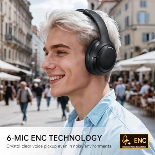 EKSA P300 Hybrid Active Noise Cancelling Headphones for Travel Office Home — view 3