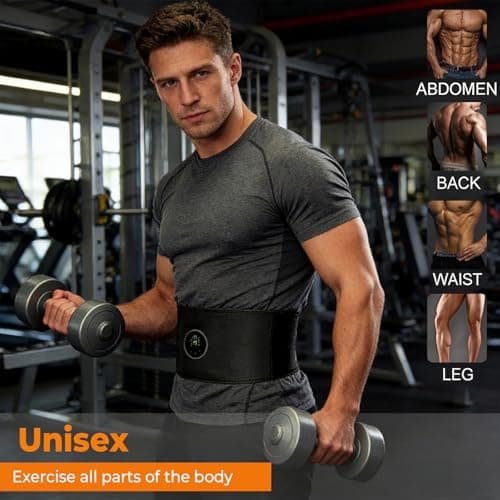 JDKJAG EMS Abdominal Toning Belt 3-in-1 Set, Rechargeable Muscle Stimulator with 12 Modes & 19 Intensities, Adjustable Fitness Belt for Core, Abs, Arms, Legs & Glutes, Portable Electric Toner — view 5