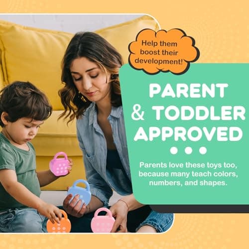 GEERAY Cause and Effect Toys for Toddlers 3+, Montessori Lock & Key Set with 10 Apple-Shaped Locks, Keys & 20 Cards – Learn Numbers, Colors & Motor Skills STEM Toy Gift for Home & Classroom — view 3