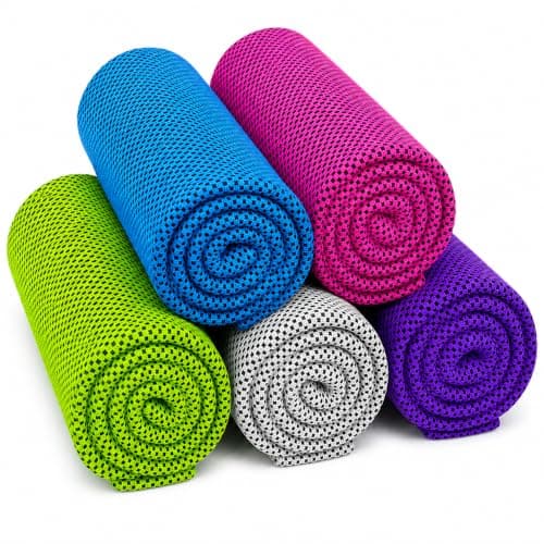 Yrafiostye 5 Pack Cooling Towel Sweat, (40"x12") Quick-Drying Neck Cooling Wraps, Soft & Breathable Chilly Sports Towel Yoga, Sport, Running