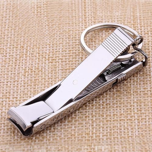 Compact Nail Clippers - Trimming Nails Manicure, Single Nail | Slim Stainless Steel Nail Keychain, Acrylic Nail Clipper File Combo, Travel Friendly Nail Cutter for Pocket Use — view 2