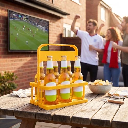 HOMAVEL Foldable Beer Carrier Plastic - Black Drink Caddy 6 Bottle Holder Basket for Delivery Rack, Sports Water Bottles, Camping & Parties - Sturdy PP Material with Steel Screws — view 4