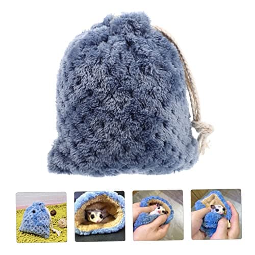Portable Ventilated Guinea Pig Carrier Bag for Outdoor Travel Wool Blue — view 6
