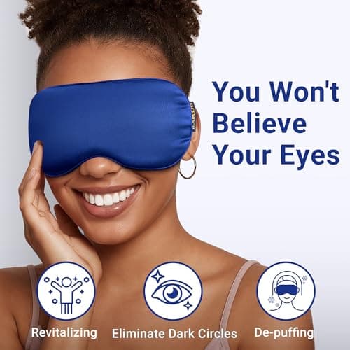Cooling Eye Mask for Puffy Eyes, Dark Circles & Migraine Relief, Reusable Gel Cold Compress with Adjustable Strap for Headaches, Tired Eyes, Sleep & Post-Surgery Care, Blue — view 3
