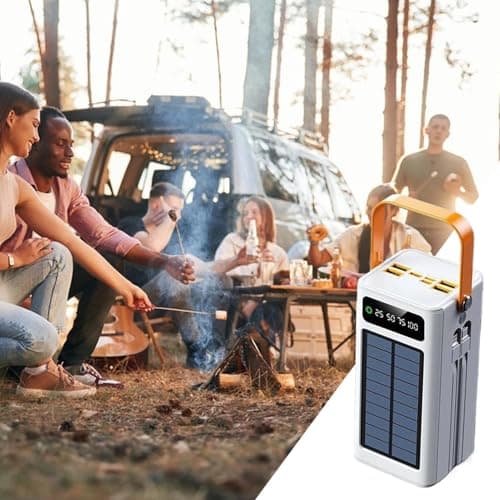 Solar Powers Bank 50000mah - 120w Portable Charger Fast Charging Powers Bank With Built-in Cables, Outdoor Solar Survival Charger, For Camping, Hiking, Travel,Backpack Gear, For Smart Devices — view 3
