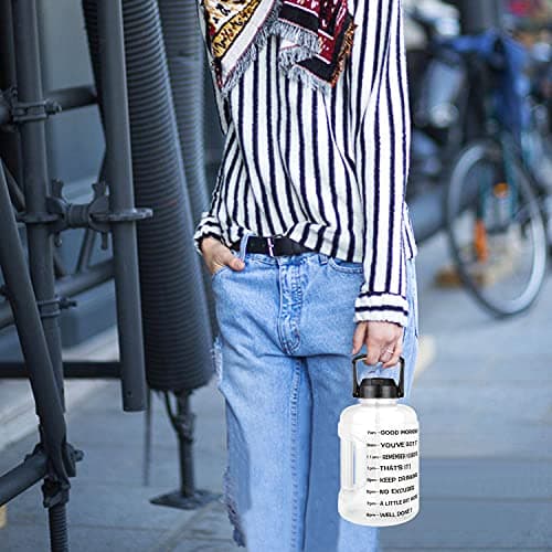 BuildLife Motivational Water Bottle 2.2L - Large Capacity Water Jug with Straw & Time Marker & BPA Free Ensure Enough Water-Drinking Throughout The Day (Clear, 2.2L) — view 5