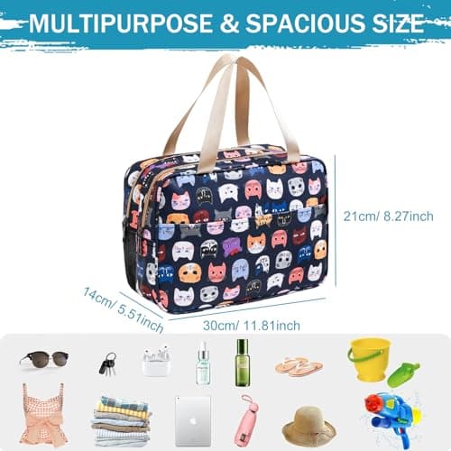 wordmouk Toiletry Bag Wet and Dry Separation Double-Layer Large Cosmetic Bag Travel Makeup Bag Water-Resistant Hanging Toiletry Wash Bags Toiletries Organizer Toilet Bags for Swimming Gym Trip — view 2