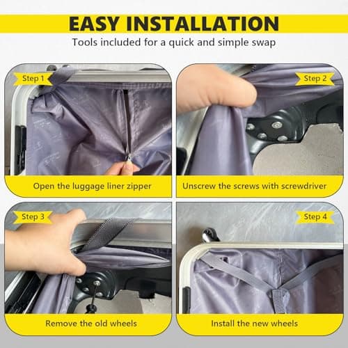 Luggage Wheels Replacement Wheel for Luggage Suitcase Repair 360° Rotating Suitcase Replacement Wheels with 4 Mounting Holes H123 — view 5