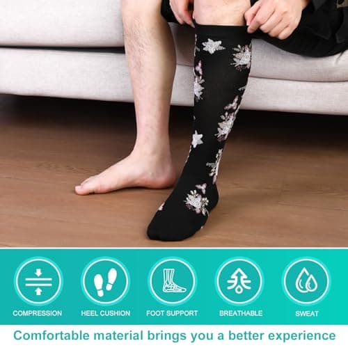 Zuimei 6 Pairs 20-30 mmhg Compression Socks for Women Men — view 4