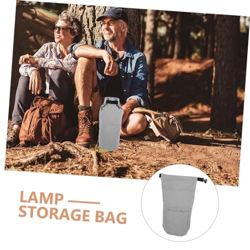 DECOMELODY Portable Outdoor Camping Oil Lantern Organizer Bag with Sturdy Buckle Wear-resistant Canvas Pouch for Kerosene Lamp Storage and Travel Convenience Grey — view 6
