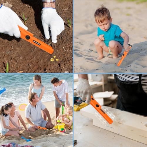 Metal Detector Pinpointer for metal detecting,Treasure Hunting, 360°Search Gold Treasure Pinpointing Finder Probe with Belt,Holster, LED,Waterproof Tool Accessories for Adults,Kids (Orange) — view 4