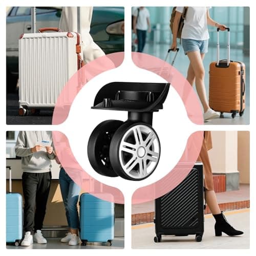 Replacement Wheels For Luggage - 2-Piece 360 Degree Swivel Spinner, Swivel | Kit Pour Travel Bag Duffle Business Vacation School Airplane Repair Home Hotel Airport Terminal Station Bus Train Cab — view 4