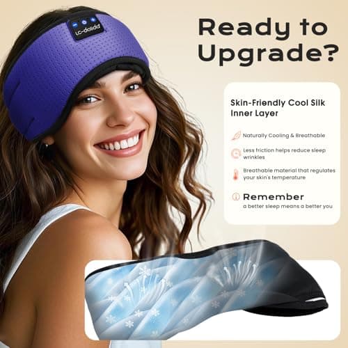 LC-dolida Bluetooth Sleep Mask Headphones,Total Blackout for Travel & Nap — view 3