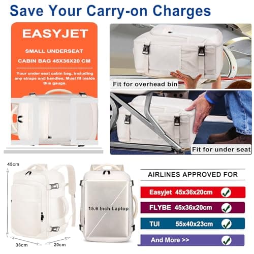 ENZOSUM Easyjet Cabin Bag 45x36x20 Travel Backpack Hand Luggage 30L — view 2