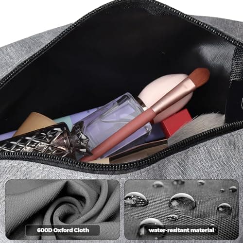 KOOSREEL Travel Toiletry Bag for Men and Women, Portable Travel Wash Bag Water-Resistant Shaving Bag Makeup Bag with Handle Dopp Kit for Toiletries Accessories Cosmetics Brushes — view 4