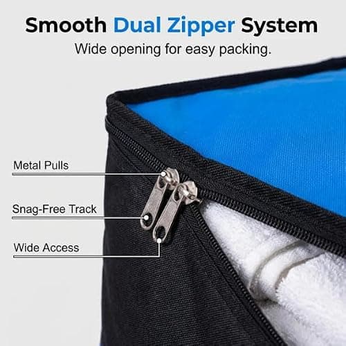 180L Collapsible Storage And Moving Bag,Jumbo Moving & Storage Bag, Heavy-Duty Handles & Zippered Closure, Folds Flat, Perfect For Moving, Travel Or Closet Organization (Blue,180L) — view 3