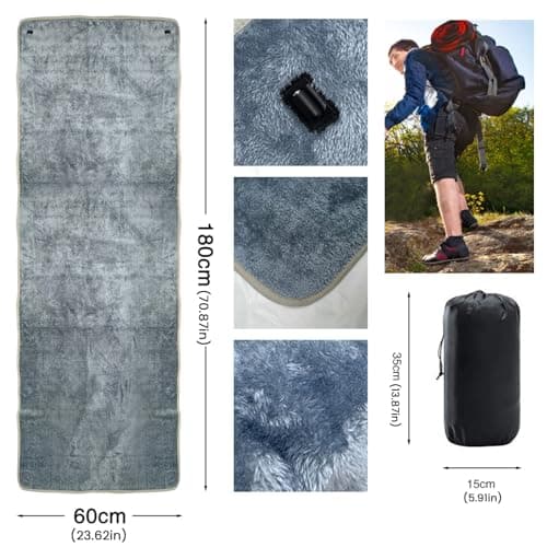Heating pad, Camping Sleeping Mat with 5 Heating Zones Outdoor Electric Heat Pad 3 Adjustable Temperature Waterproof Warm Sleeping Mat for Cold Weather Camping Or Hiking Adventures — view 2