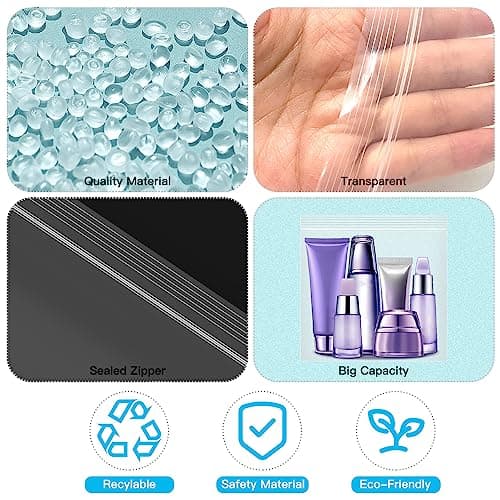 Airport Security Liquids Bags 20x20cm 8 Pack Clear Toiletry Bags — view 4