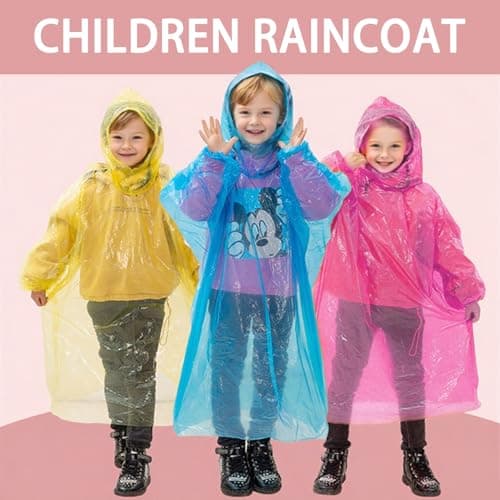 MUNSKT 12 Pack Disposable Rain Ponchos for Adults & Kids, Waterproof Clear Plastic Poncho with Hood, Lightweight Emergency Ponchos for Family Travel, Hiking, Festivals — view 6