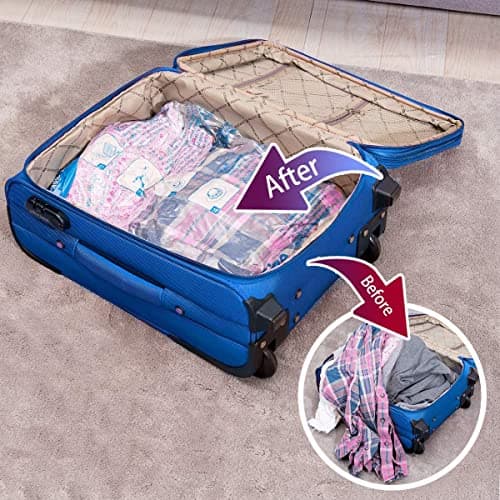Vacuum Storage Bags,10 Small Space Saver Sealer Bags, Vacuum Bags for Clothes, Pillows, Comforters, Blankets, Beddings — view 5