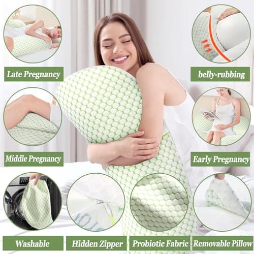 SHENGRUI U‑Shaped Full‑Body Maternity Support Pillow, Ergonomic Cushion for Back, Hip and Leg Relief for Expectant Mothers, Detachable Washable Velvet Pillowcase for Night‑Time Sleep — view 3