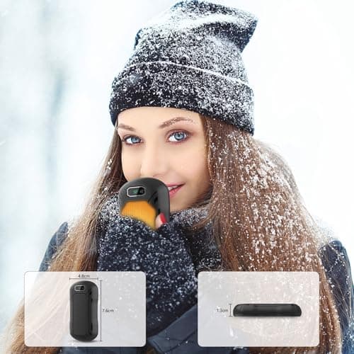 Hand Warmers Rechargeable 2 Pack, 6000mAh Portable Electric Pocket Hand Warmer Ultra-Thin Reusable Handwarmers with 3 Heat Levels for Outdoor/Indoor Winter Sports Gifts for Men, Women,Black — view 5