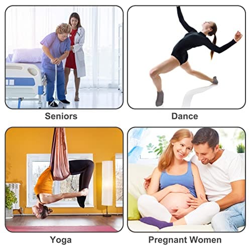 Dacitiery 4 Pairs Pilates Socks Non Slip Yoga Socks for Women 4-7(color2) — view 6
