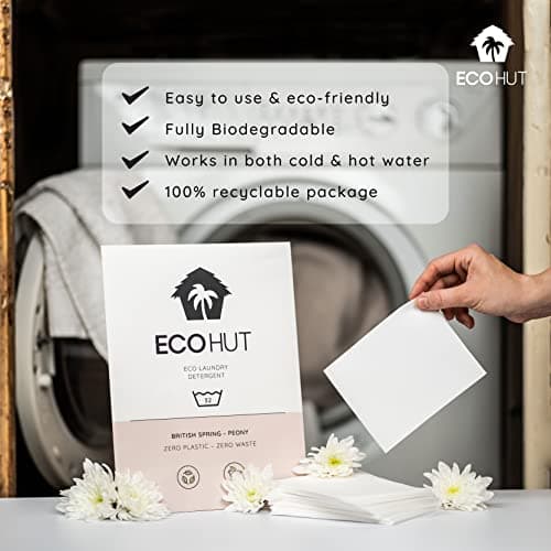 EcoHut Non-Bio Laundry Detergent Sheets - 32-64 Loads, Travel & Eco-Friendly Laundry Strips, 1.0 Count — view 5