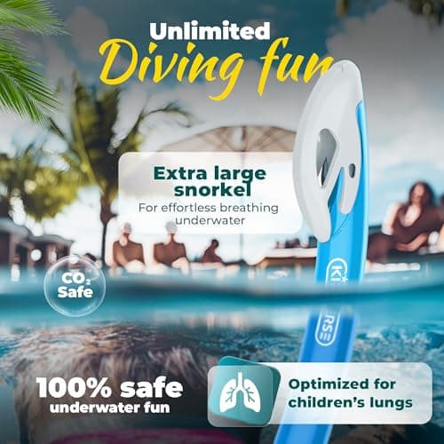 KIDVERSE Kids snorkel mask age 5 to 15 - Snorkel mask kids - Diving goggles with fabric or silicone strap - Snorkelmask set — view 6