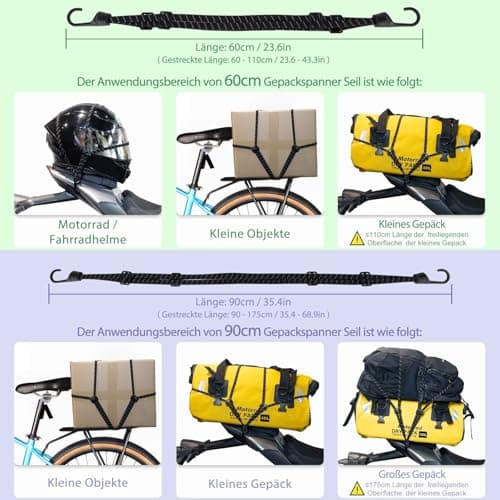 Aibeli Motorcycle Luggage Straps, Bike Rack Straps, Expander with Hooks — view 2