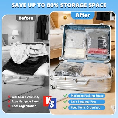 Accenter Vacuum Storage Bags with Pump for Travel,Space Saver Bags,20-Pack — view 4