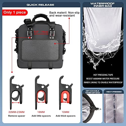 Rhinowalk Motorcycle Saddle Bag Waterproof 20L Motor Side Saddlebags Quick Release Pannier Bag Motorcycle Accessory — view 3
