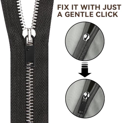 8PCS Metal Zipper Pulls, Replacement Zipper Pull Repair Kit Removable for Luggage Clothing Suitcase Purses Zippe-r (Black) — view 2