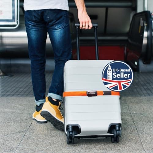 OW-Travel Lockable Luggage Straps for Suitcases with TSA Lock, Orange — view 2