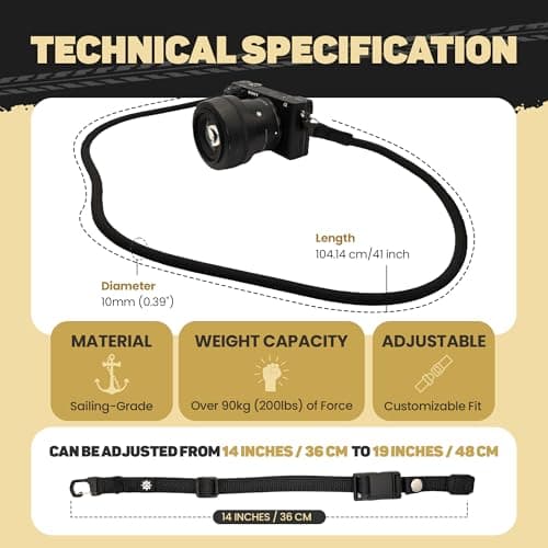 Lumiere & Co. Cycling Magnetic 3-Point Camera Strap, Quick-Release Magnetic Clip (Black, Medium) — view 2
