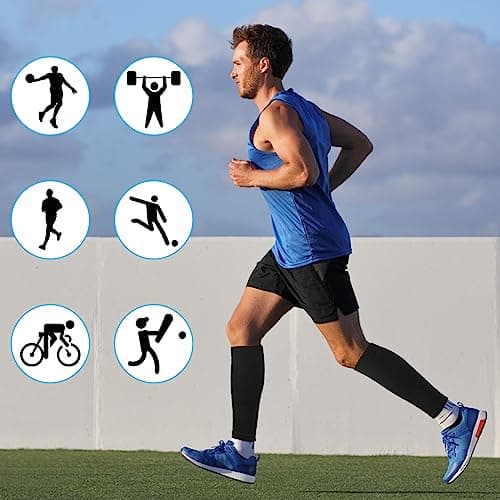 4Packs Calf Compression Sleeves Replacement for Men & Women, Compression Stockings with Medical Gradient Compression, 20-30mmHg Footless Compression Calf Socks for Shin Splint, Varicose Vein Size L — view 5