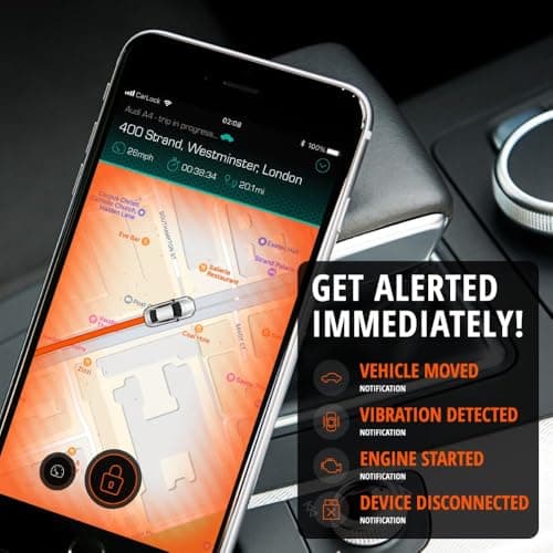 CARLOCK Basic Anti Theft Car Device Security System - Wired Car GPS Tracker, Vibration Sensor, & Car TAG - Car Alarm System - Phone Apps & Instant Alerts - Van Vehicle Tracker — view 2